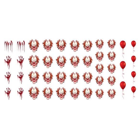 💌BO/GO$6 Pennywise Evil Clown Transfer Nail Decals - Picture 4 of 4